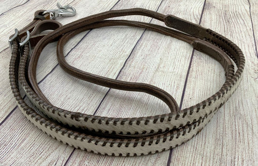 Cowhide Whip Stitch Roping Reins