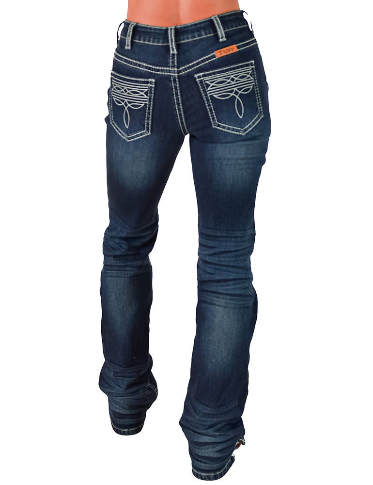 Boot Stitch White Flannel Jeans By Cowgirl Tuff