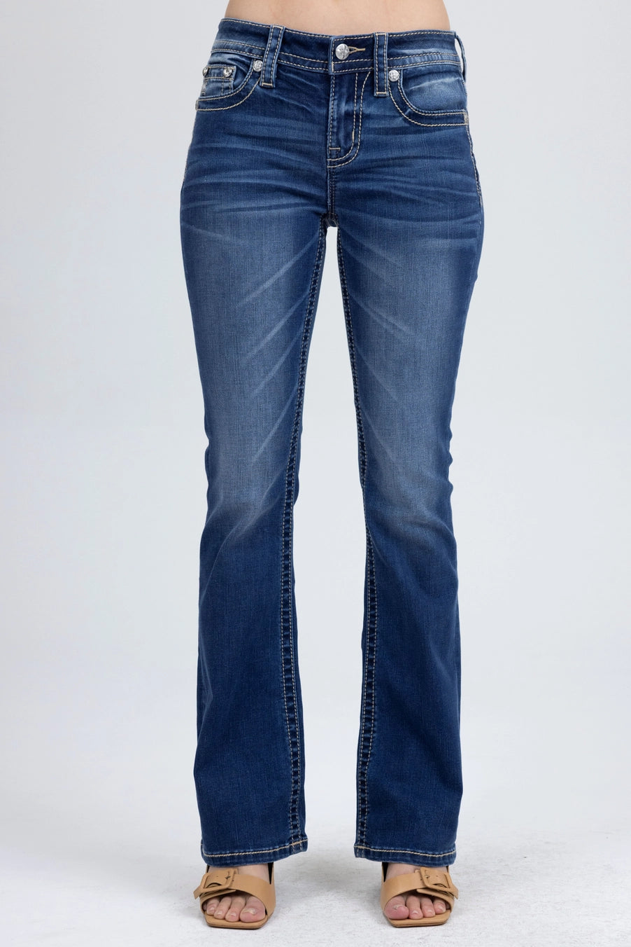Betyna Miss Me Horse Pocket Mid Rise Jeans