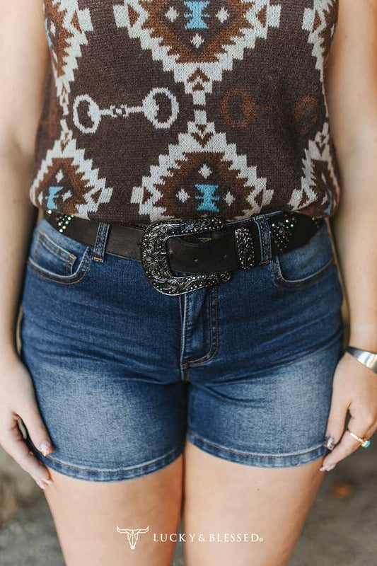 Stone Wash Mid Rise Stretch Denim Shorts (5in)