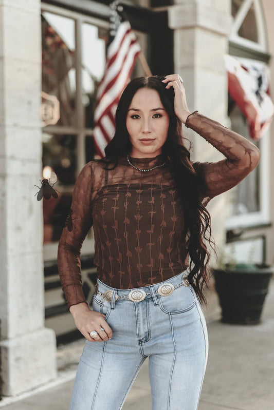 Lariat Lace- Chocolate Mesh By 2Fly