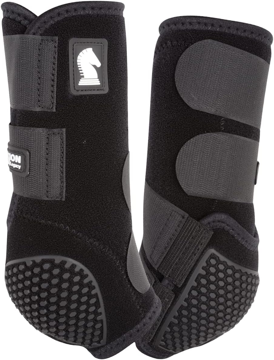 Classic Equine Flexion Black Front Support Boots