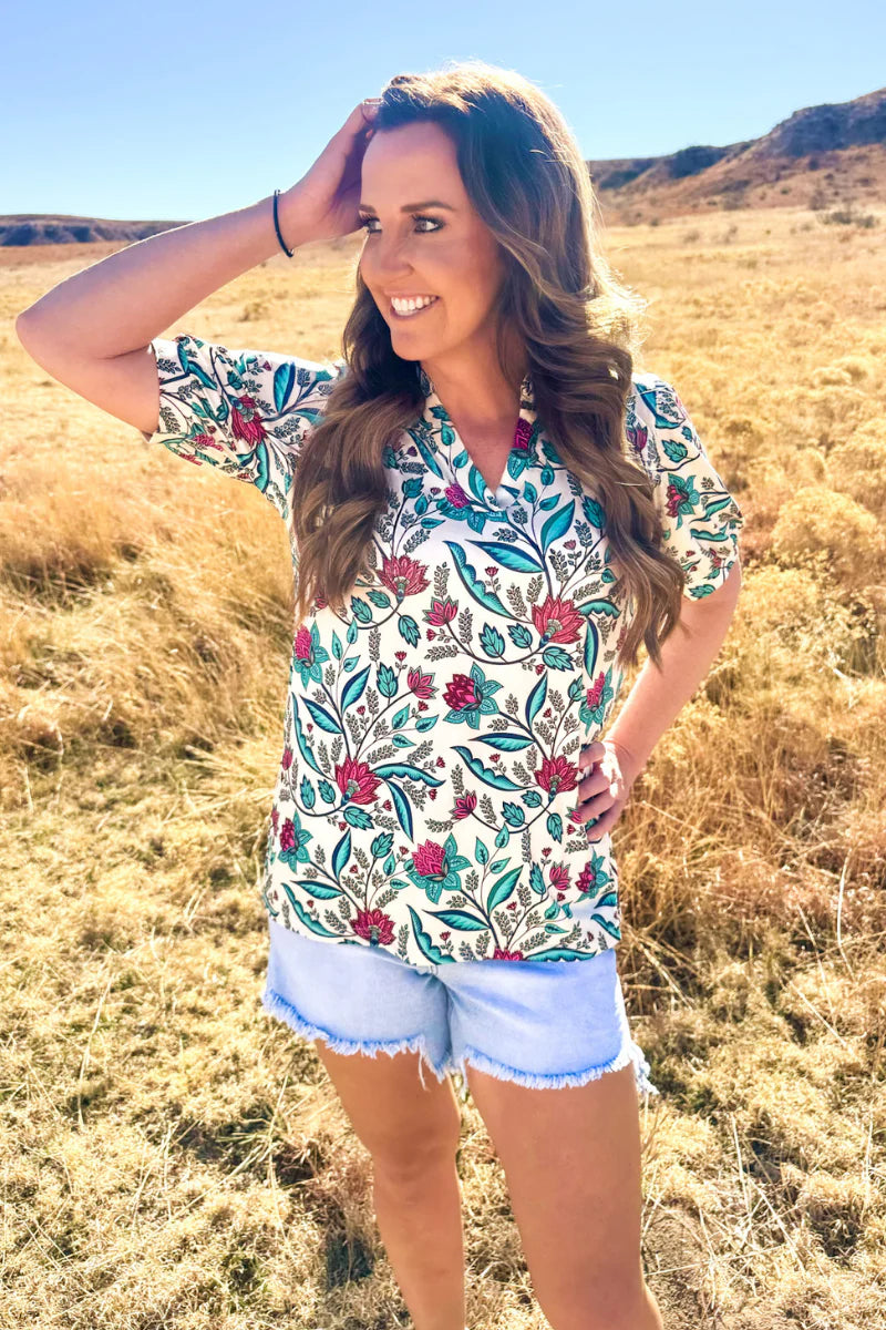 Floral Breeze Top By Sterling Kreek