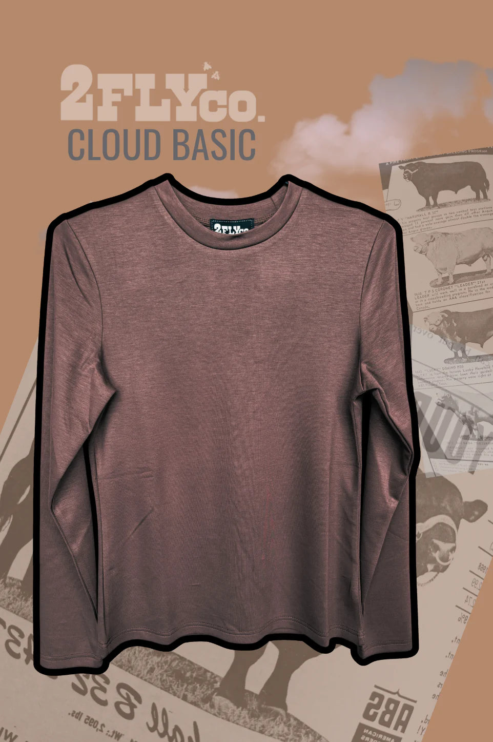 Cloud Basic Long Sleeve-Mocha By 2Fly