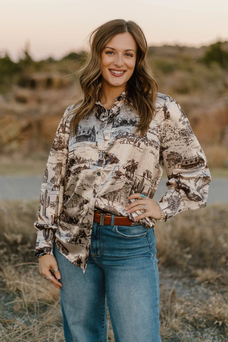 Life On The Ranch Button Up By Sterling Kreek