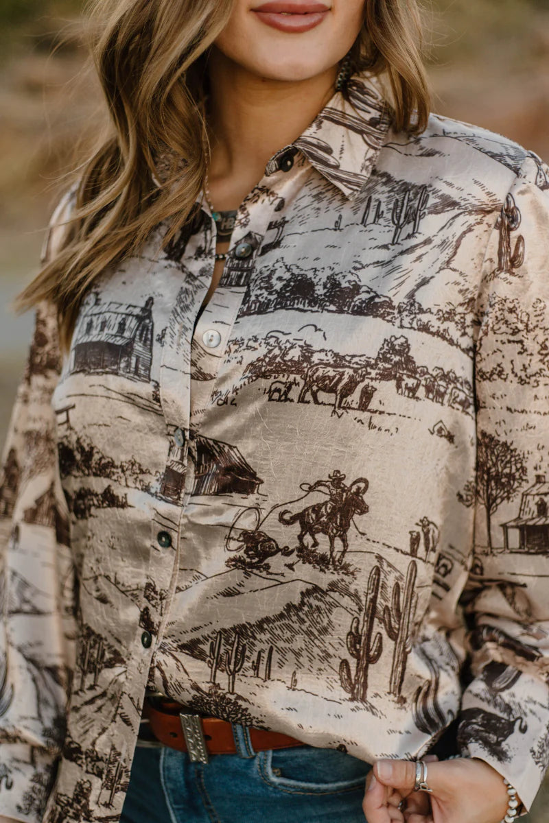 Life On The Ranch Button Up By Sterling Kreek