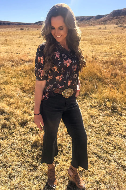 Saddle Room Top By Sterling Kreek