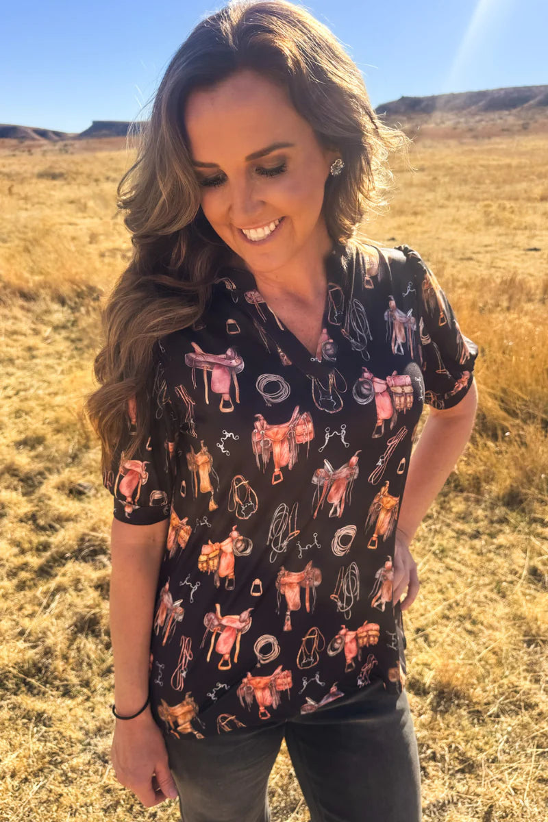 Saddle Room Top By Sterling Kreek