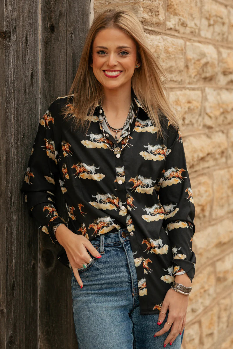 Painted Mare Button Up By Sterling Kreek