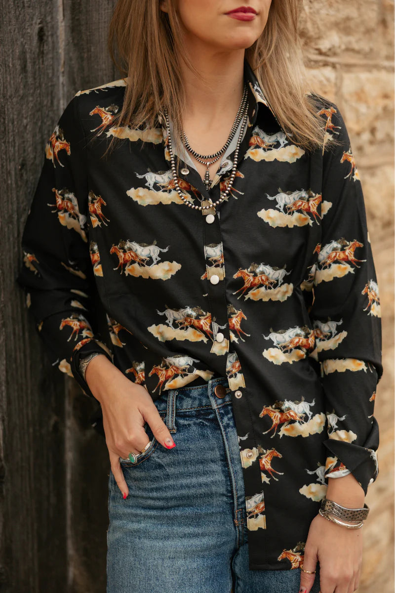 Painted Mare Button Up By Sterling Kreek