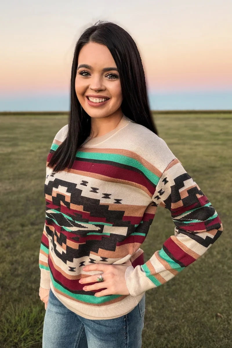 Southwest Sunset Sweater By Sterling Kreek