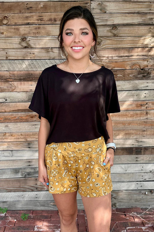 Bandana Babe Shorts- Yellow By Sterling Kreek