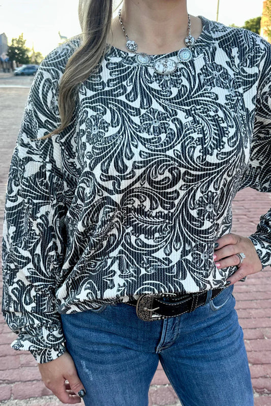 Tooled In Love Sweater Top By Sterling Kreek