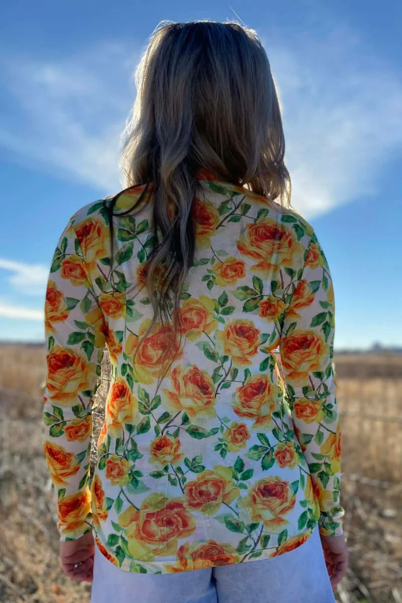 Lone Star Rose Mesh Top By Sterling Kreek