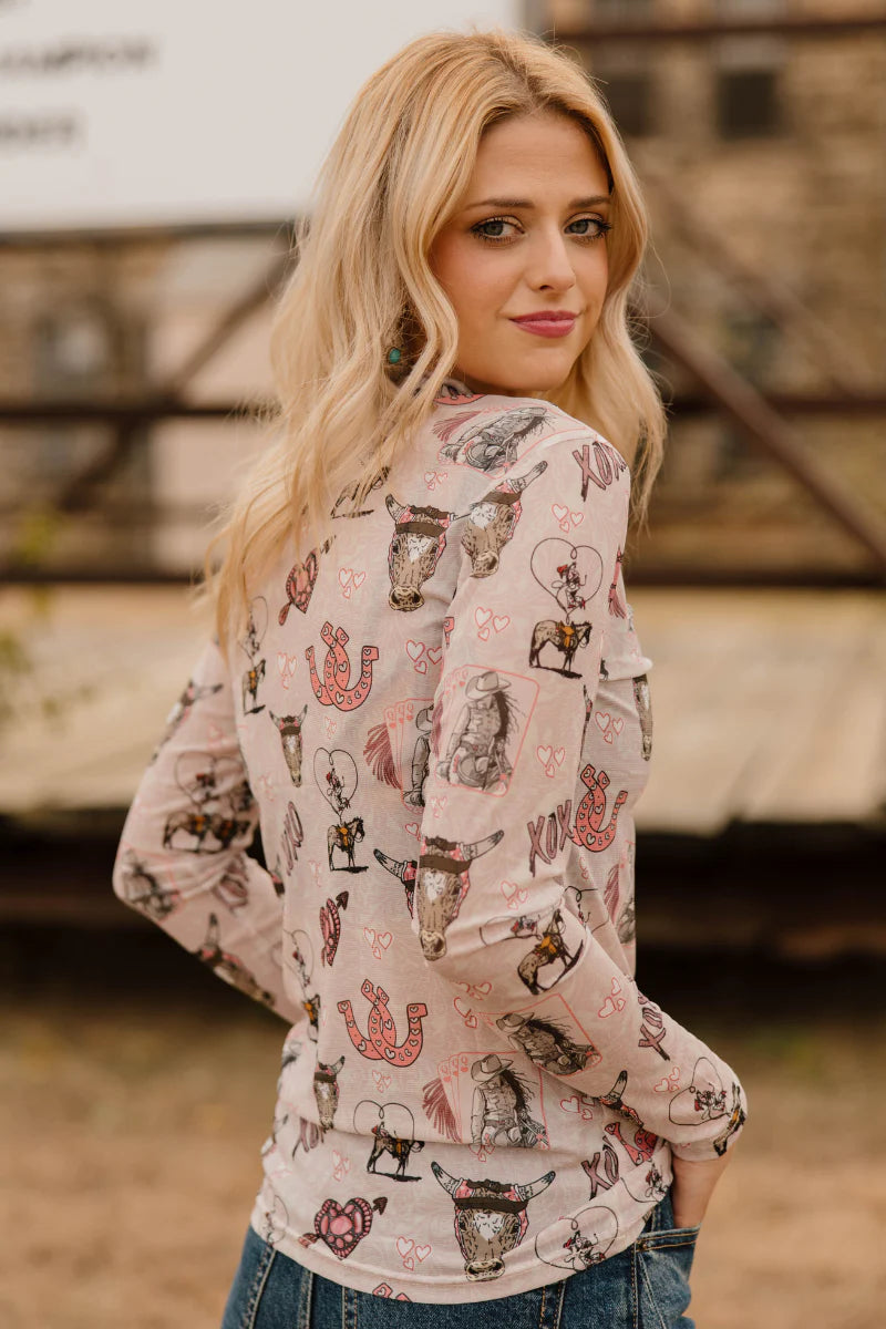 XOXO Rodeo Mesh Top By Sterling Kreek