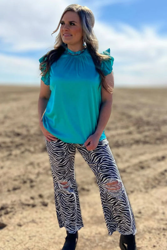 Babydoll Top Turquoise By Sterling Kreek