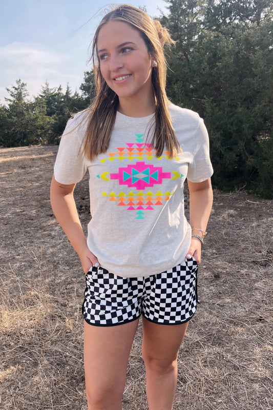 Neon Wild West Aztec Tee By Sterling Kreek
