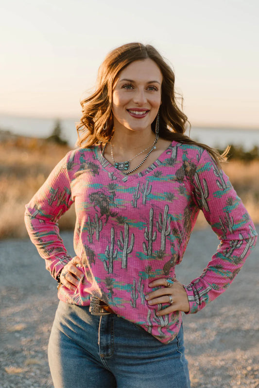 Blush & Broncs Top By Sterling Kreek