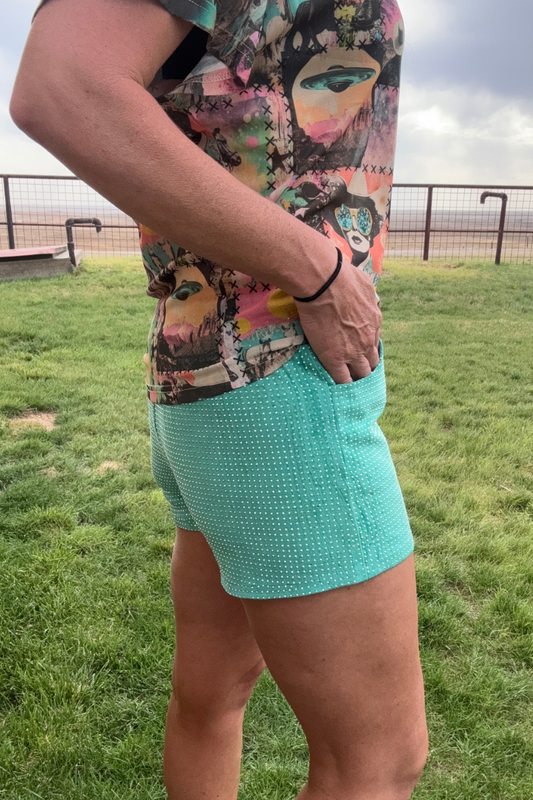 Jitterbug Shorts - Turquoise by Sterling Kreek