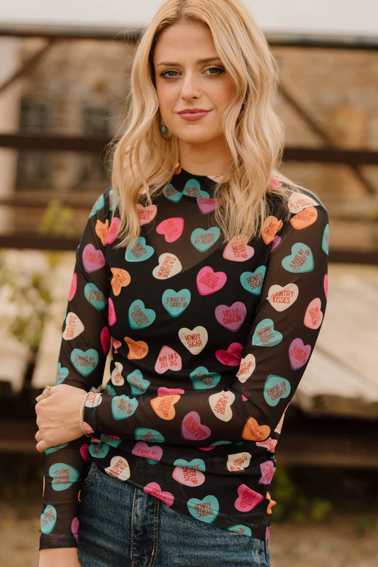 Cowboy Sweetheart Mesh Top By Sterling Kreek