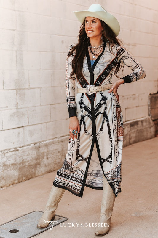 Ivory Cowboy Mesh Maxi Duster By L&B