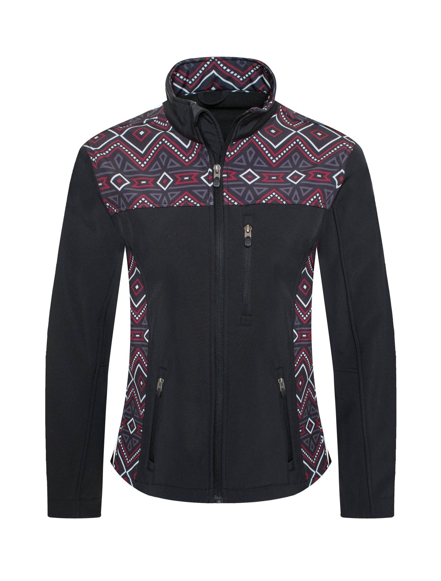Black/Burg Aztec Print Jacket By Rodeo Clothing