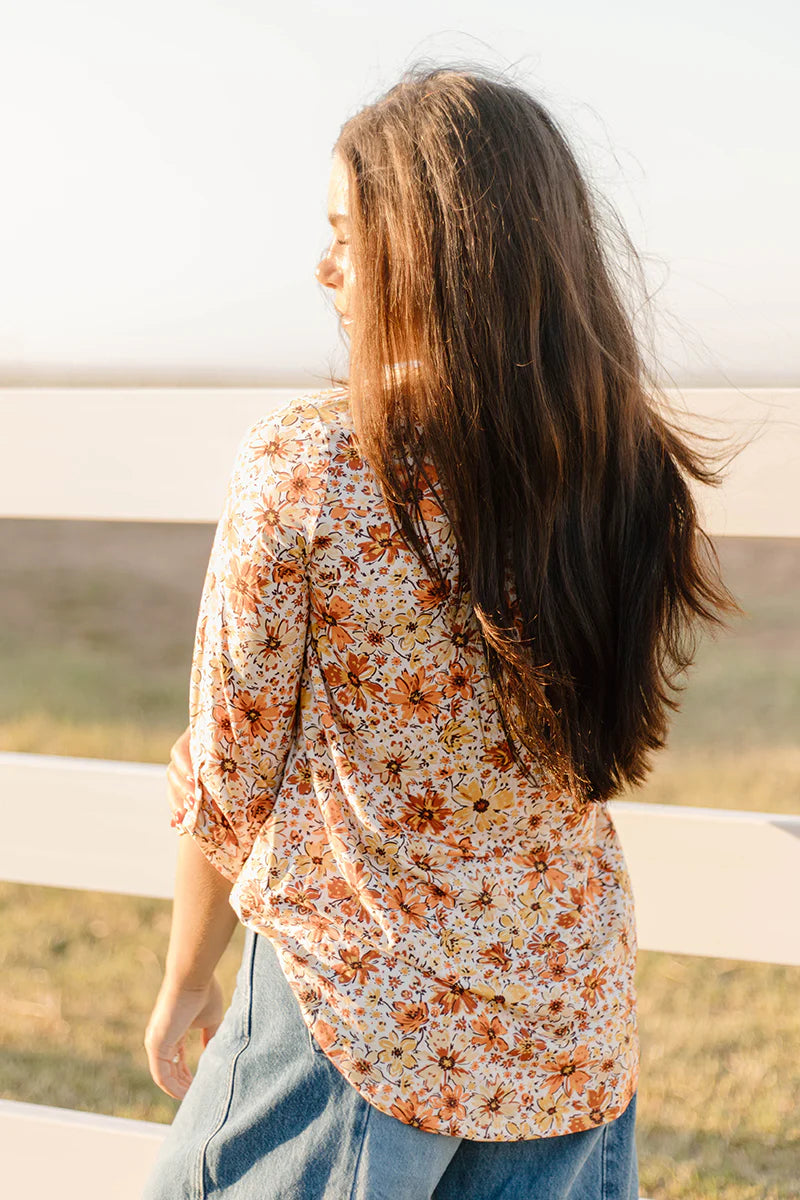 Fall Flowers Top By Sterling Kreek