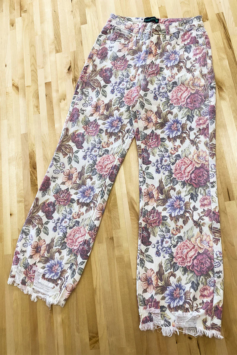 Vintage Floral Jeans By Sterling Kreek
