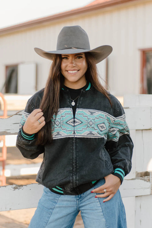 High Desert Horizon Bomber Jacket By Sterling Kreek