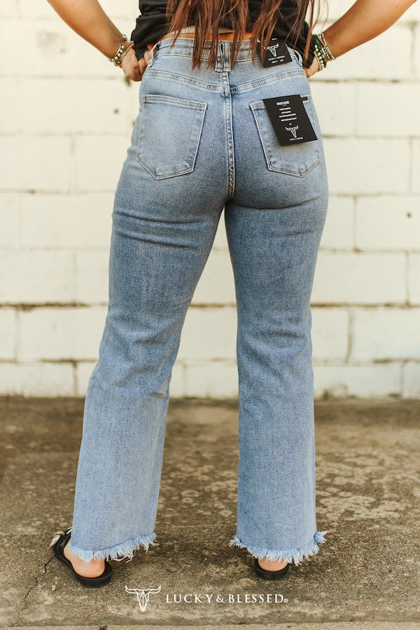 Ripped Boyfriend Frayed Jeans By L&B