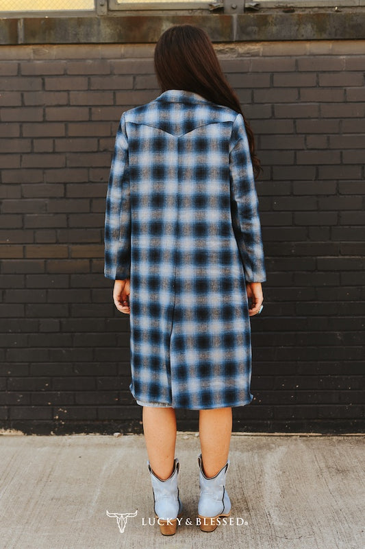 Blue Plaid Western Blazer By L&B