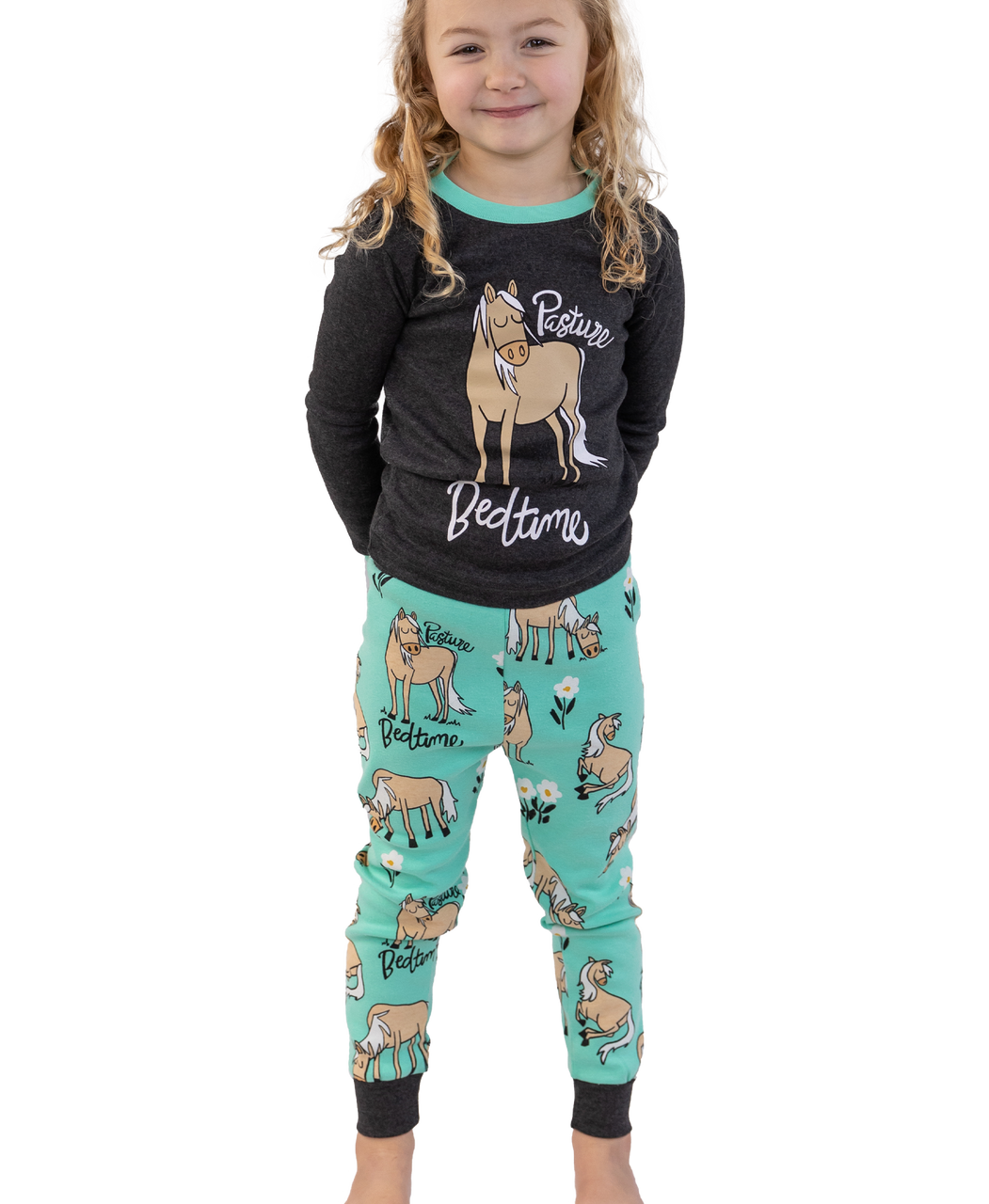 Kids Pasture Bedtime Mint PJ Set By Lazy One