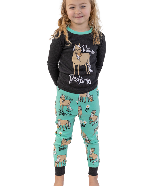 Kids Pasture Bedtime Mint PJ Set By Lazy One