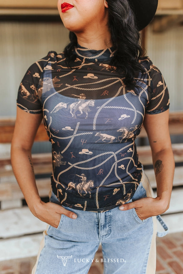 Black Ranch Brand Rope SS Mesh By L&B