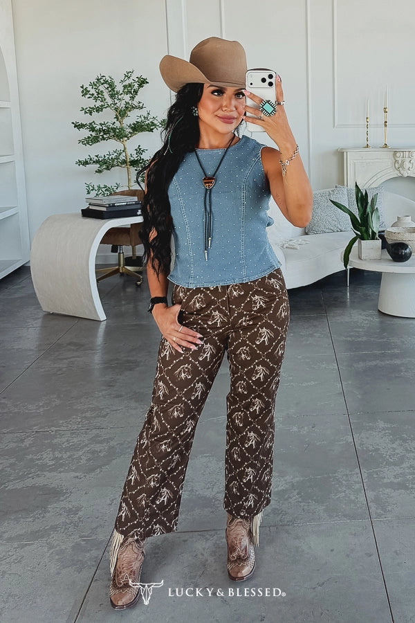 Brown Horse Aztec Barrel Jeans (27in)