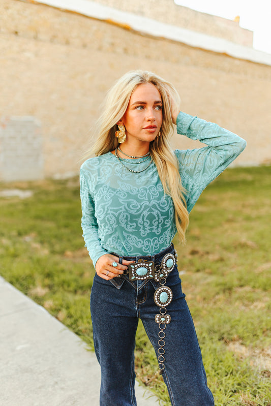 Teal Bootstitch  Mesh By L&B