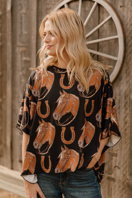 The Lucky Horse Shoe Top By Sterling Kreek