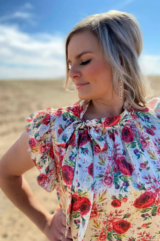 Porcelain Petals Top By Sterling Kreek