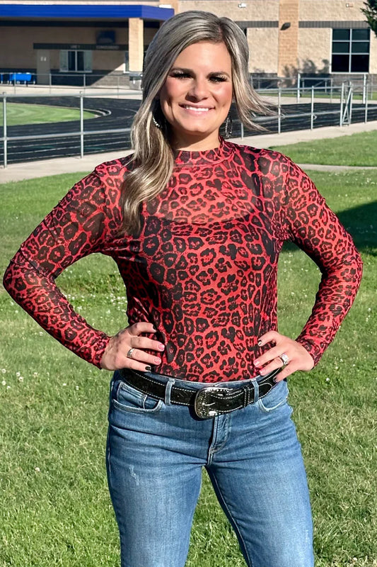 Sideline Spirit Red Mesh Top By Sterling Kreek