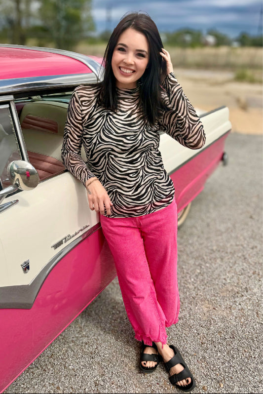 Outlaw Crop Jeans Pink By Sterling Kreek