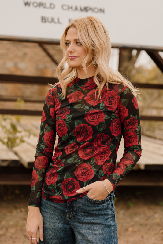 Rose Of My Heart Mesh Top By Sterling Kreek