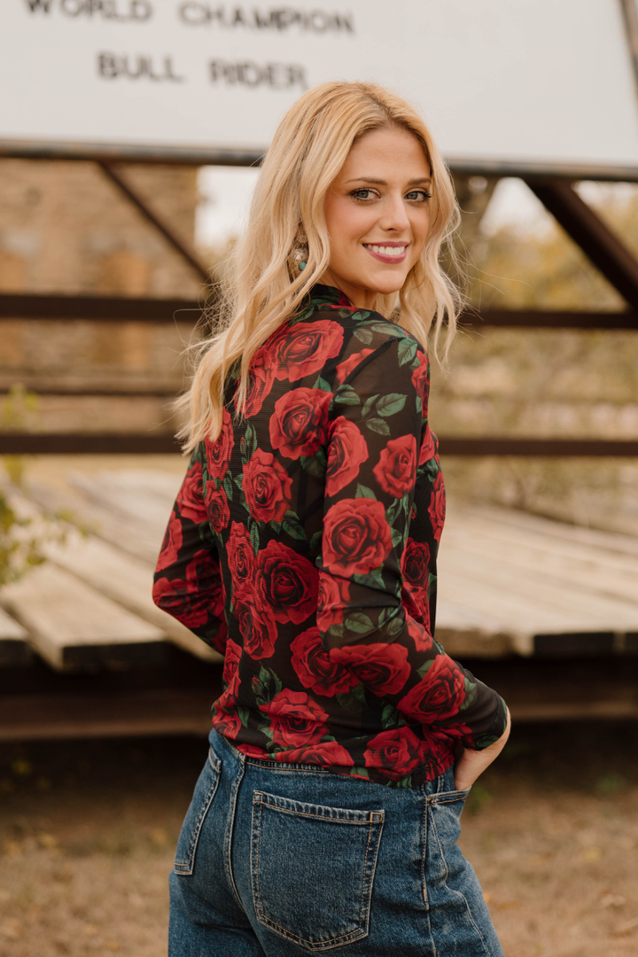 Rose Of My Heart Mesh Top By Sterling Kreek