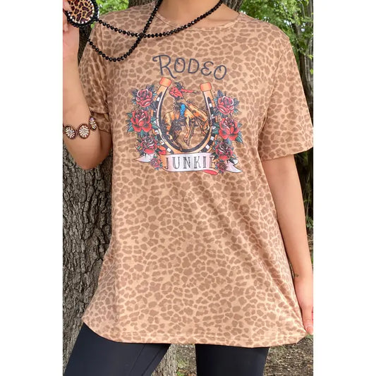 Rodeo Junkie Western Leopard Top