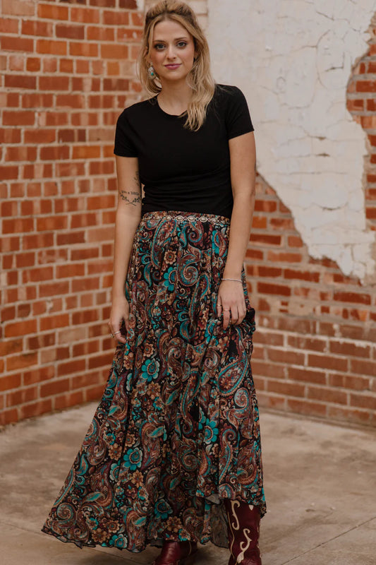 Sagebrush Swirl Maxi Skirt By Sterling Kreek