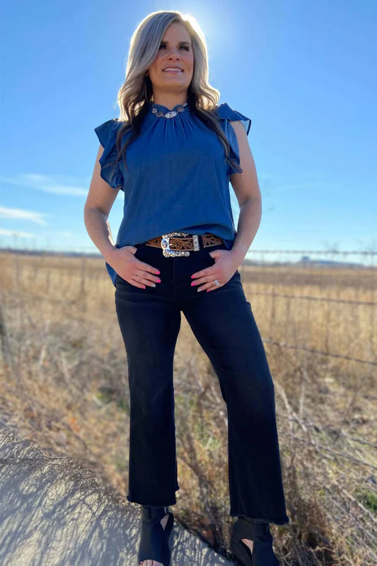 Babydoll Top Denim By Sterling Kreek