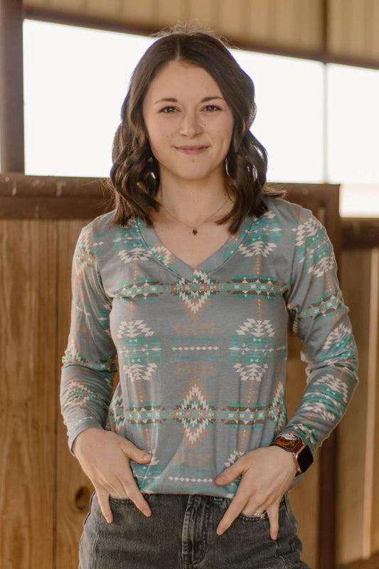 Alamo Heights Gray Top By Sterling Kreek