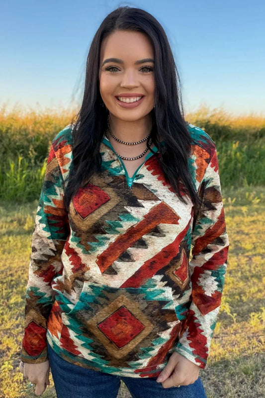 Aztec Sundown Pullover By Sterling Kreek