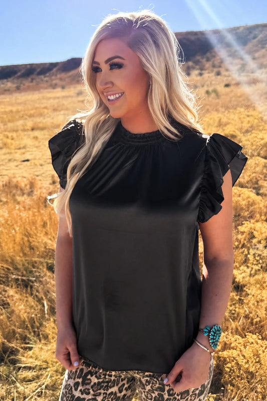 Babydoll Black Top By Sterling Kreek