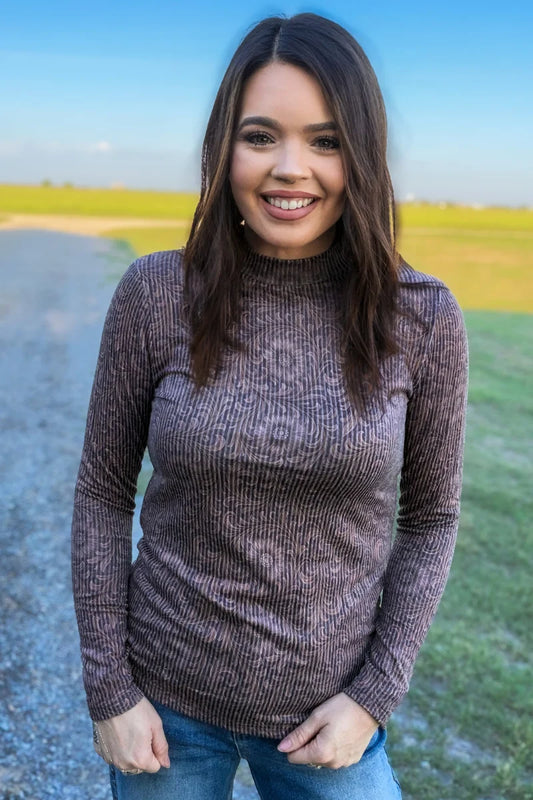 Bronzed Bloom LS Top By Sterling Kreek