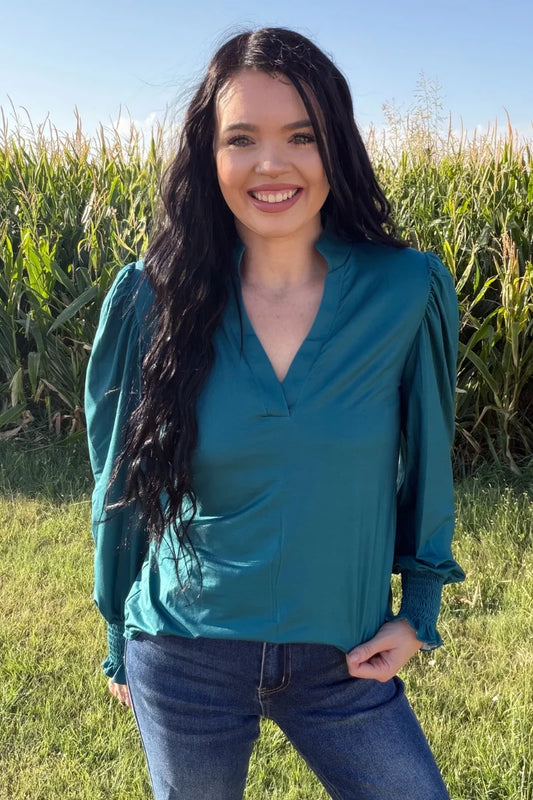 Canyon Call Teal Top  By Sterling Kreek